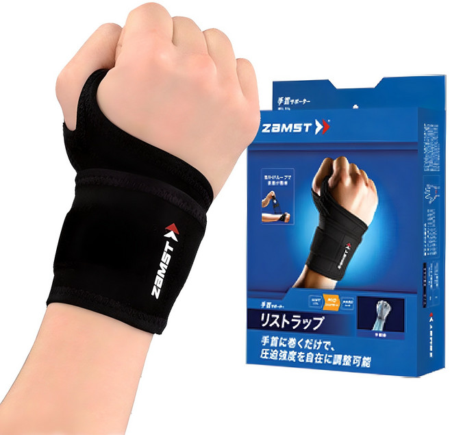 잠스트 리스트 랩 손목보호대, 1개, 블랙