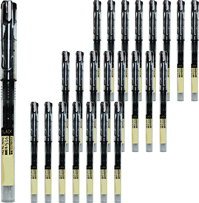 PENROTE 筆樂 915直液式針型鋼珠筆, 黑色, 24支