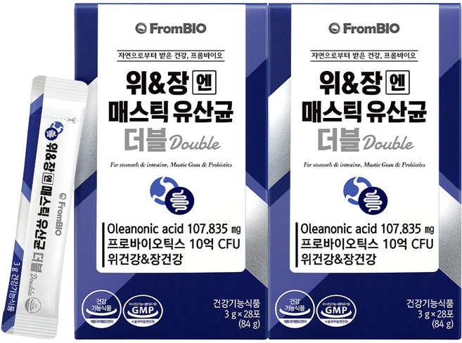 프롬바이오 위 & 장엔 매스틱 유산균 더블, 84g, 2개