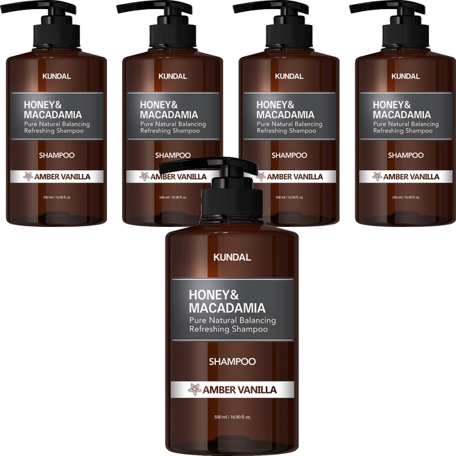 쿤달 네이처샴푸 엠버바닐라향, 500ml, 5개