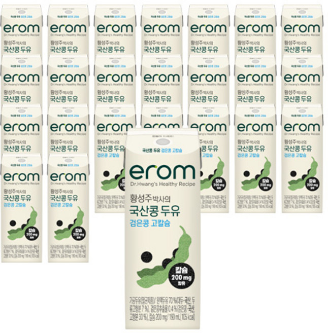 이롬 황성주 박사의 국산콩 두유 검은콩 고칼슘, 190ml, 24개