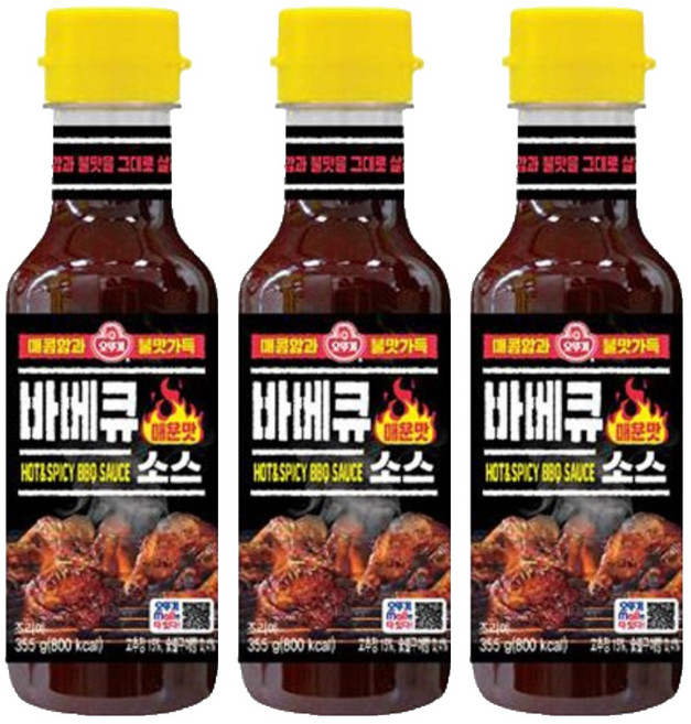 오뚜기 바베큐소스 매운맛, 355g, 3개