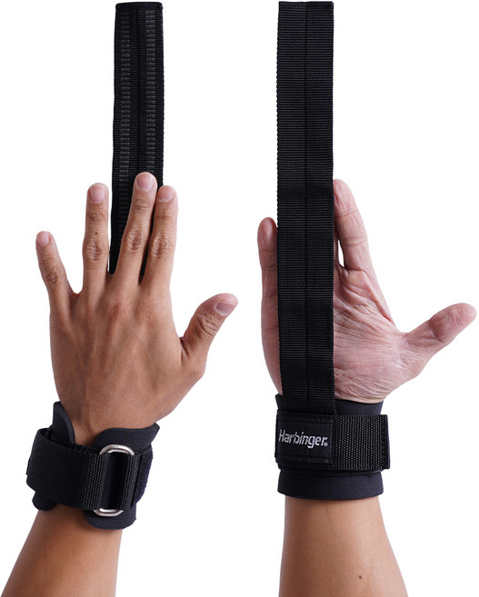 하빈져 빅 그립 프로 리프팅 양손 헬스 스트랩, 블랙, 1세트