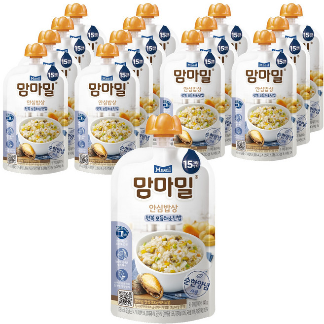 Mammameal 安心餐桌調理包副食品, 鮑魚綜合蔬菜紫米飯, 140g, 15個