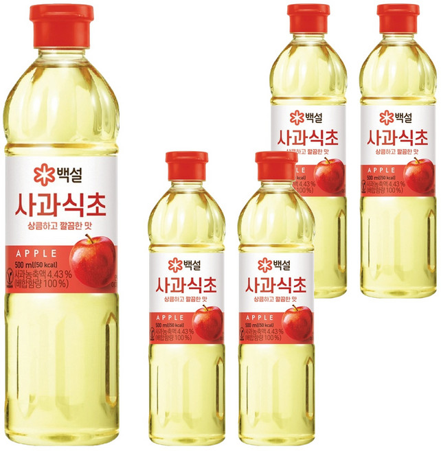 백설 사과식초, 500ml, 5개