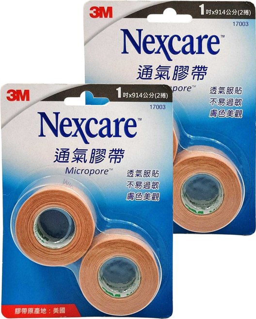 3M Nexcare 膚色大通氣膠帶 1吋, 2捲, 2盒