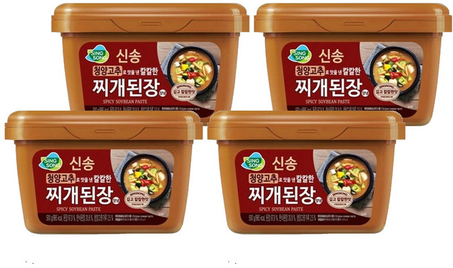 신송 청양고추로 맛을 낸 칼칼한 찌개된장, 500g, 4개
