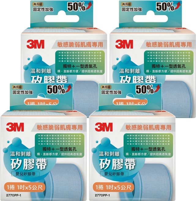 3M 溫和剝離矽膠帶 1吋, 4盒