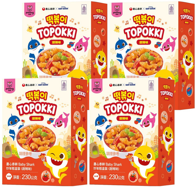 TAEKYUNG 泰耕 Baby Shark 炒年糕 甜辣味, 230g, 4盒