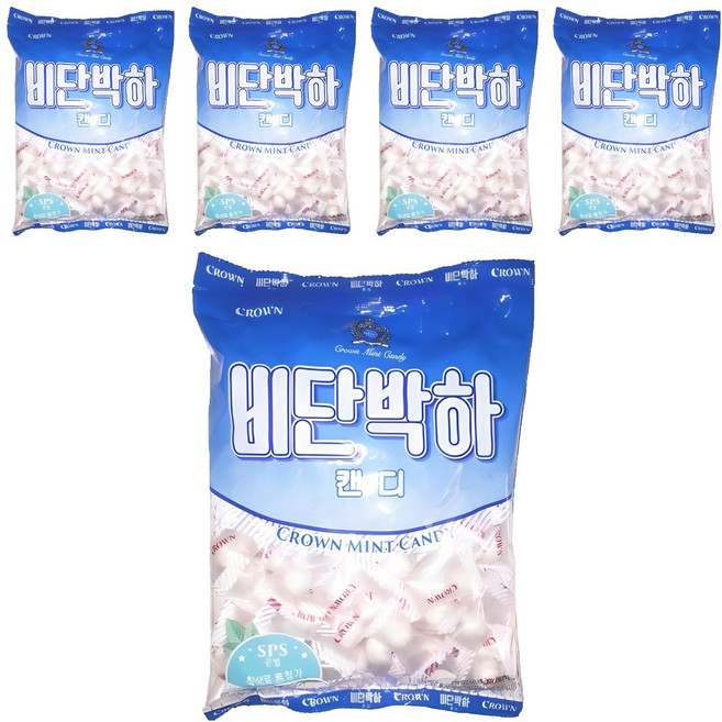 크라운 비단박하캔디, 400g, 5개