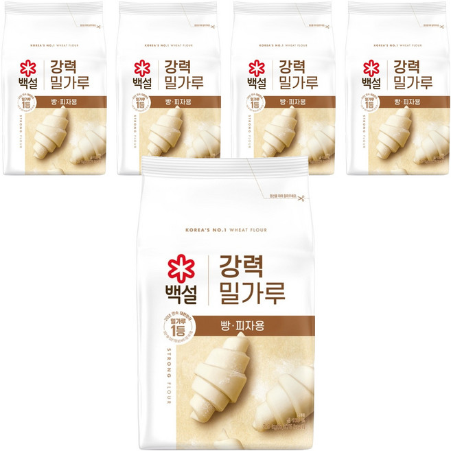 백설 강력 밀가루, 2.5kg, 5개
