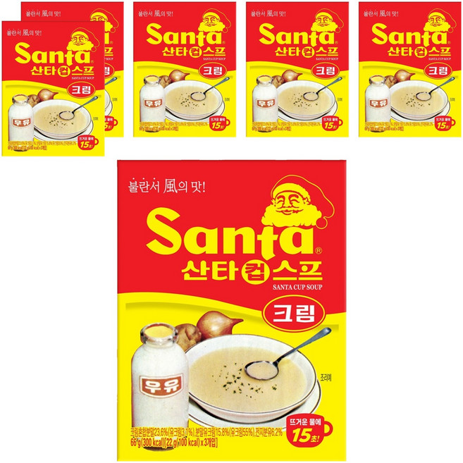 오뚜기 산타 컵스프 크림 3p, 66g, 6개