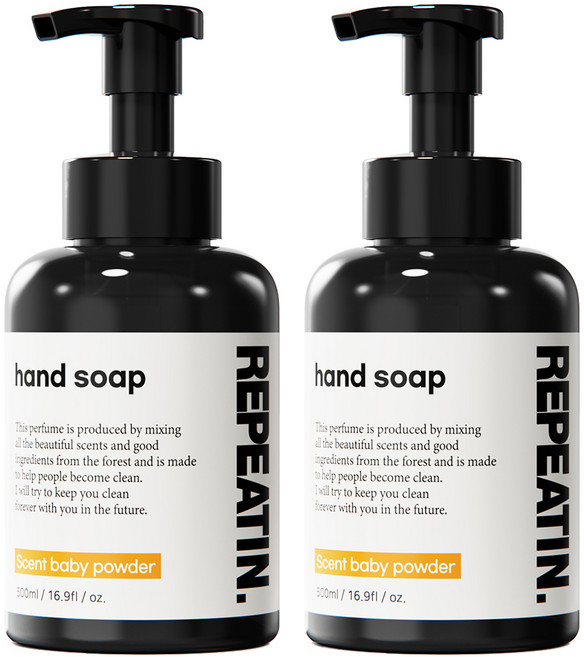 리피트인 핸드워시 베이비파우더향, 2개, 500ml
