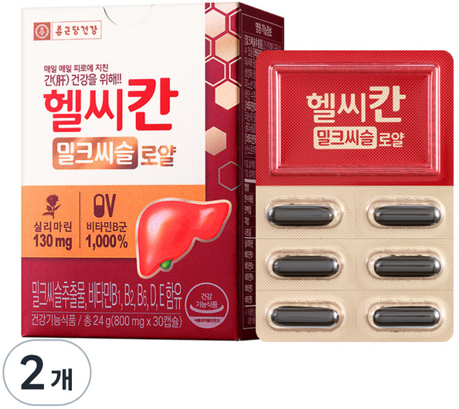 종근당건강 헬씨칸 밀크씨슬 로얄 24g, 30정, 2개