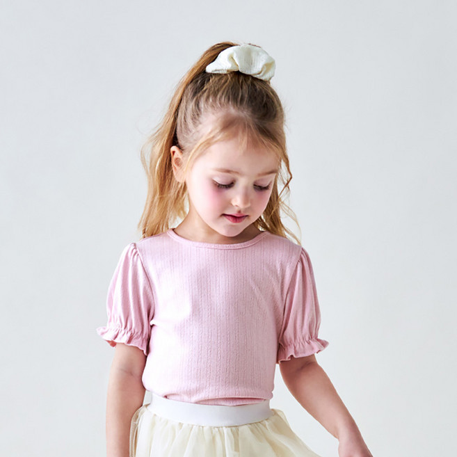 월튼키즈 아동용 아일렛 레이스 티블라우스