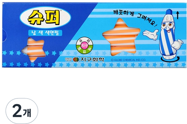지구화학 슈퍼 색연필 낱색 연주황 12p, 2개, 1색