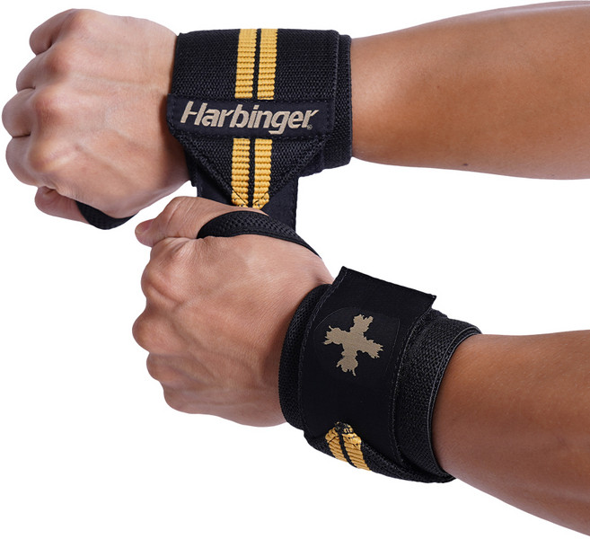 하빈져 레드라인 리스트 랩 헬스 손목보호대, 1세트, 골드