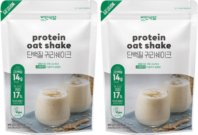 비단식당 단백질 귀리쉐이크, 800g, 2개