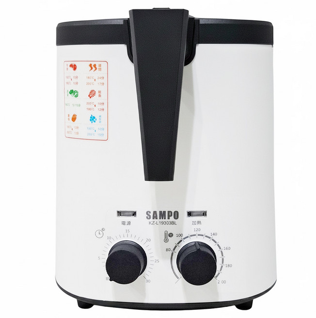 SAMPO 聲寶 健康油切氣炸鍋 3L, KZ-L19303BL, 白色, 1個