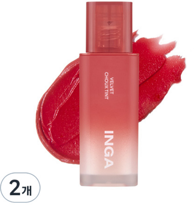 INGA Cosmetics 絲絨泡芙唇釉, 4.5g, 2個, 櫻桃派
