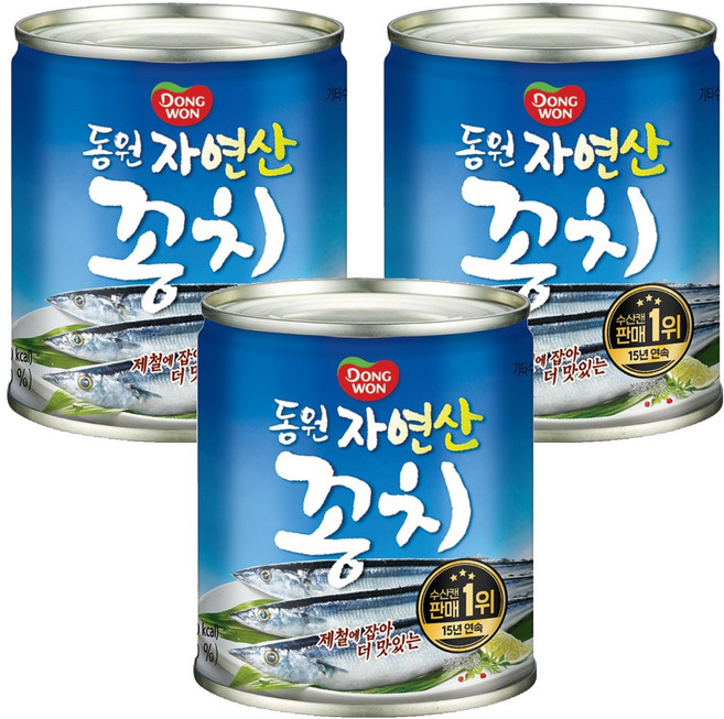 동원 자연산 꽁치 통조림, 230g, 3개