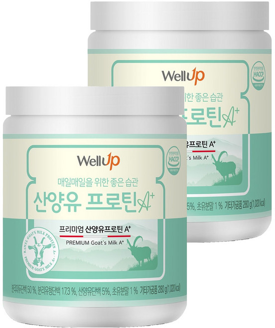 로엘 웰업 프리미엄 산양유 초유단백질 프로틴 A+, 2개, 280g
