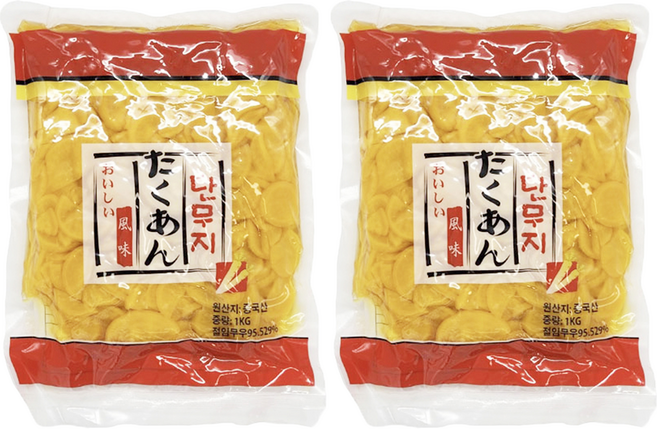 토호식품 단무지 슬라이스, 1kg, 2개