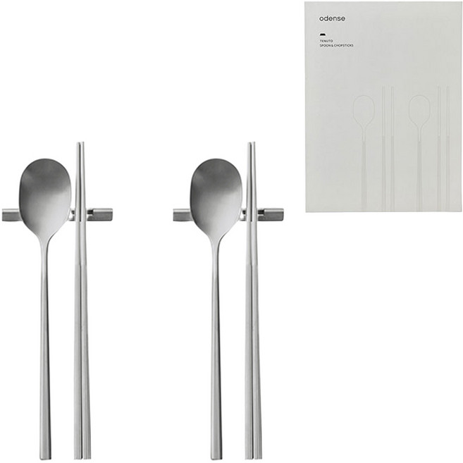 오덴세 테누토 한식 커트러리 2인조 세트, 사틴, 숟가락 2p + 젓가락 2벌 + 받침대 2p, 1세트