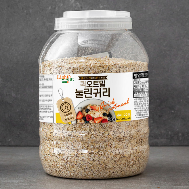 라이트잇 바로먹는 퀵오트밀 눌린귀리, 2kg, 1개