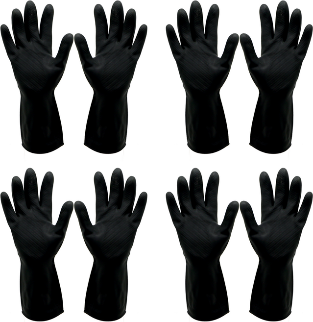 디크로닉 셀프 세차 고무장갑 양손 세트 블랙, 4세트