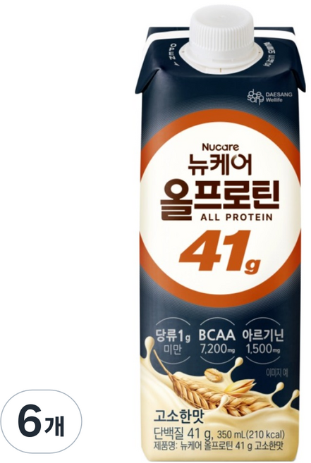 Nucare ALL PROTEIN 香醇口味 41克, 6個, 350ml