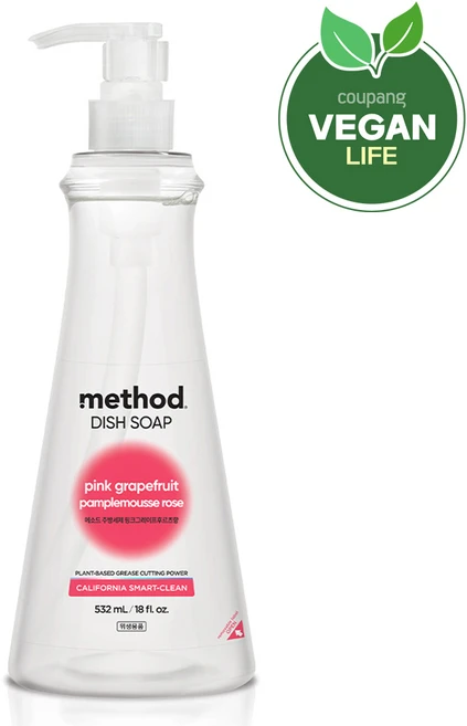 메소드 주방세제 핑크그레이프후르트향, 532ml, 1개 - 쿠팡