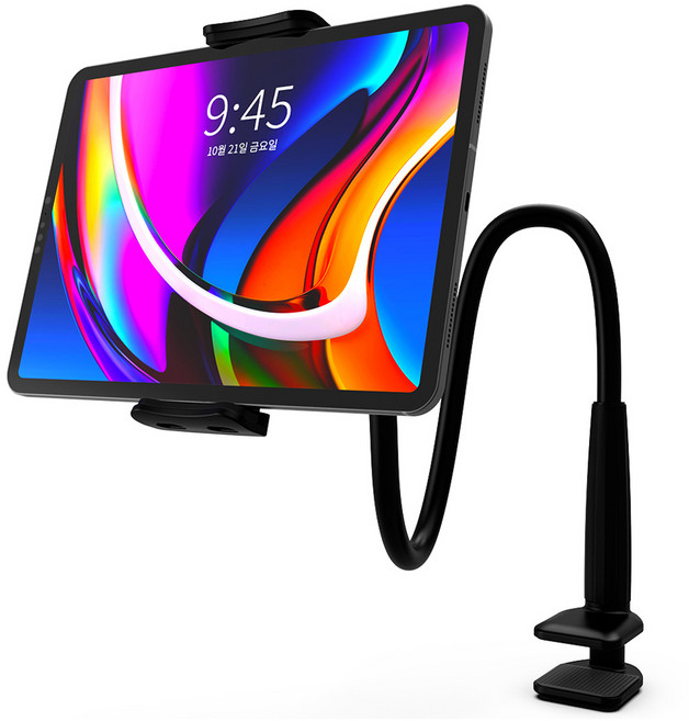 구스페리 침대 태블릿 휴대폰 거치대 75cm, 1개, 블랙