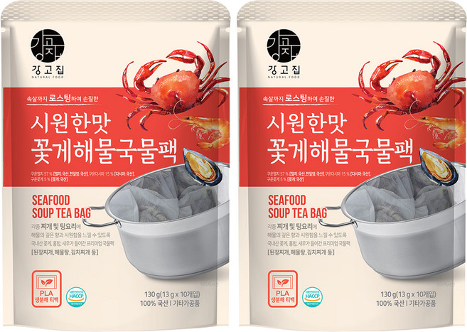 강고집 꽃게 해물 국물팩 10p, 130g, 2개