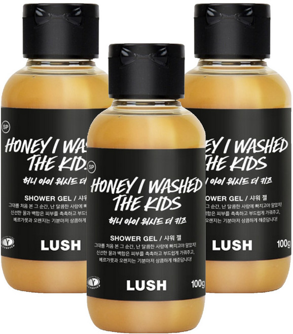 러쉬 허니 아이 워시드 더 키즈 샤워 젤, 100g, 3개