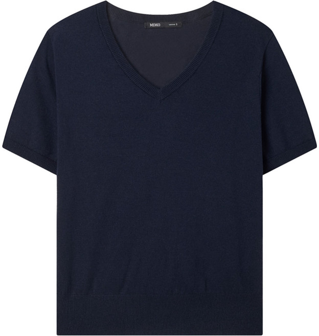 미쏘 여성용 에센셜 V넥 반팔 풀오버