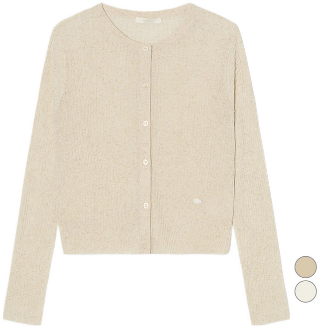 Roem 女款亞麻羅紋長袖開襟衫