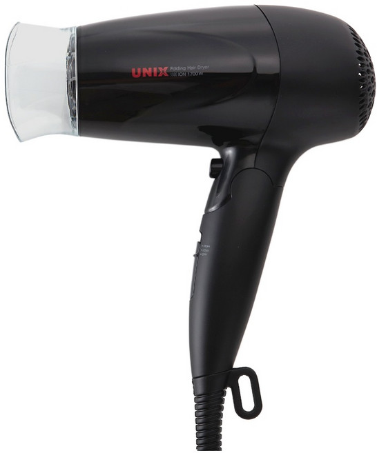 유닉스 접이식 가정용 헤어 드라이어 1700W, UN-B3006, 블랙
