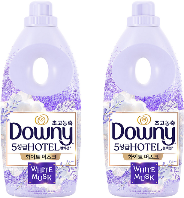 다우니 초고농축 호텔 컬렉션 섬유유연제 화이트 머스크 본품, 1L, 1개입, 2개