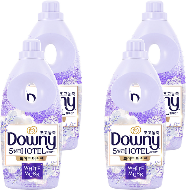 다우니 초고농축 호텔 컬렉션 섬유유연제 화이트 머스크 본품, 1L, 1개입, 4개