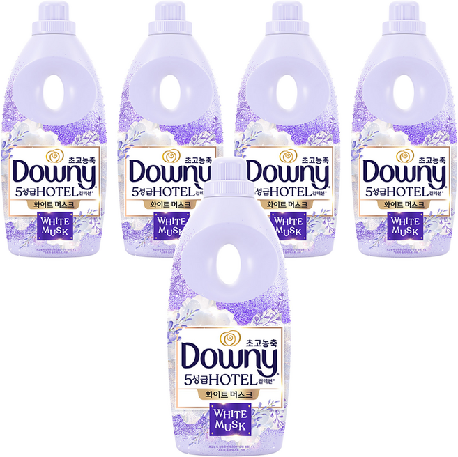 다우니 초고농축 호텔 컬렉션 섬유유연제 화이트 머스크 본품, 1L, 1개입, 5개