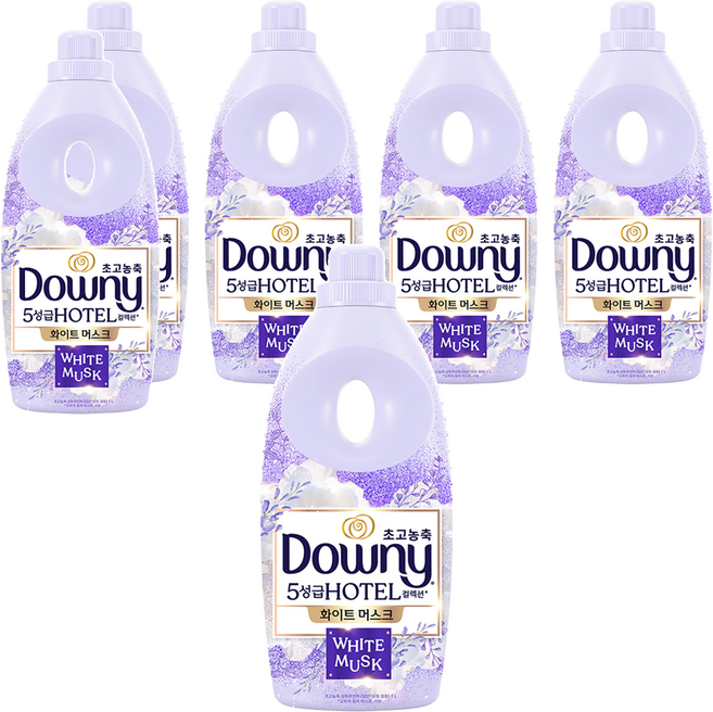 다우니 초고농축 호텔 컬렉션 섬유유연제 화이트 머스크 본품, 1L, 1개입, 6개
