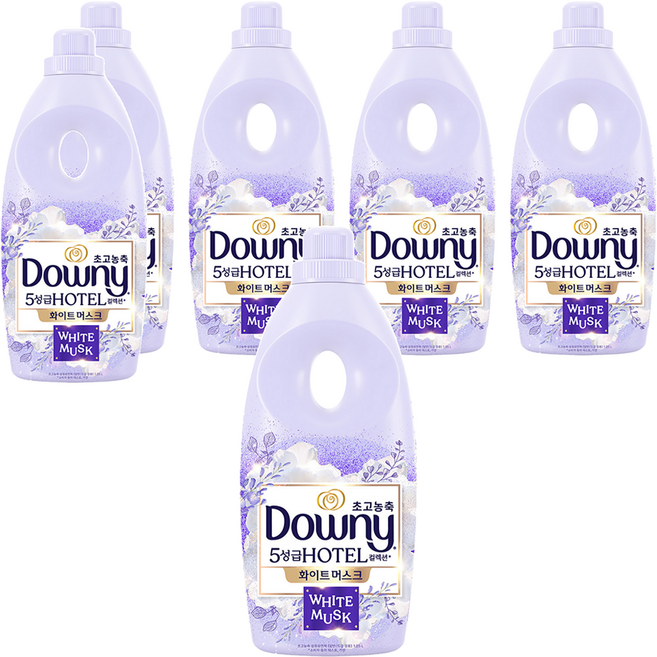 다우니 초고농축 호텔 컬렉션 섬유유연제 화이트 머스크 본품, 1.05L, 1개입, 6개