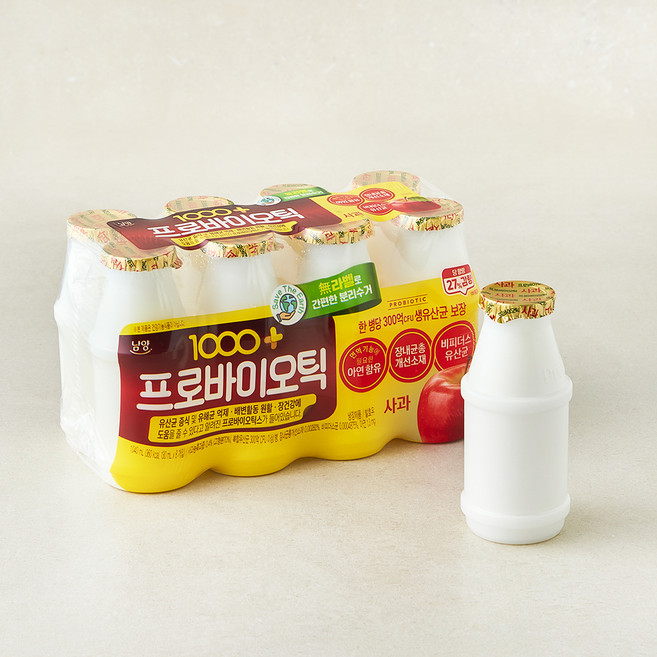 남양유업 1000+ 프로바이오틱 사과, 130ml, 8개입, 1개