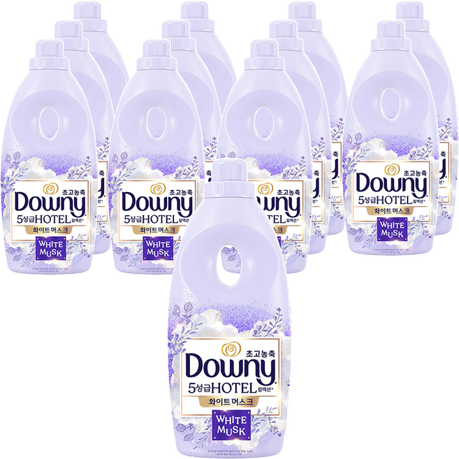 다우니 초고농축 호텔 컬렉션 섬유유연제 화이트 머스크 본품, 1.05L, 1개입, 12개
