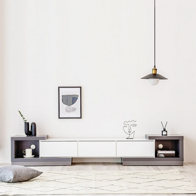 퍼리든 센디 2400 거실장 방문설치, 그레이 화이트