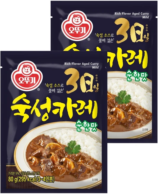 오뚜기 3일 숙성카레 순한맛, 80g, 2개 - 쿠팡