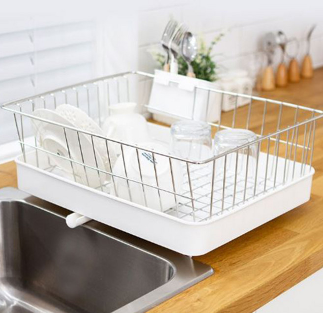 리딜 모던스타 자동물빠짐 식기건조대, 1단, 화이트, 1개