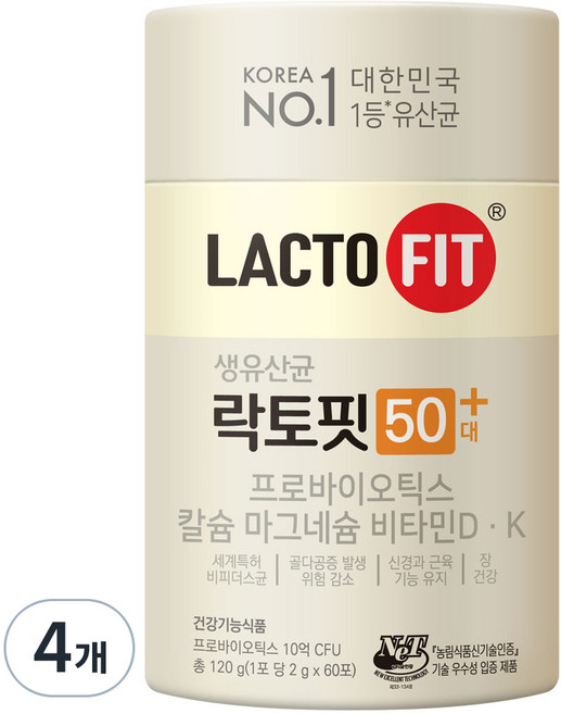 종근당건강 락토핏 50대 플러스 60p, 120g, 4박스