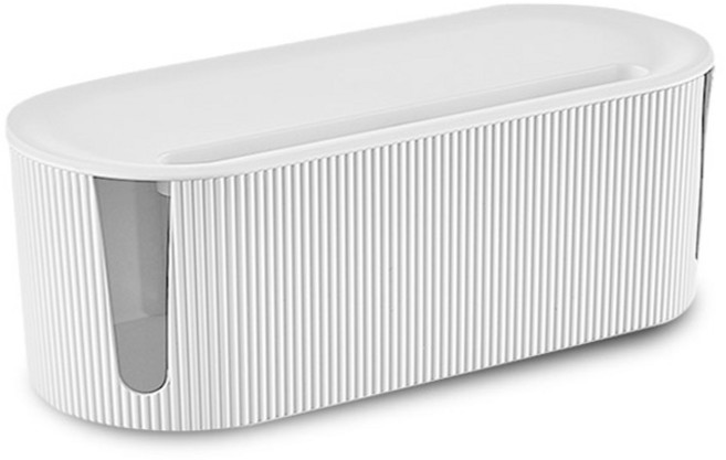 마켓플랜 템바보드 핸드폰 거치 멀티탭 정리함, 1개, 화이트